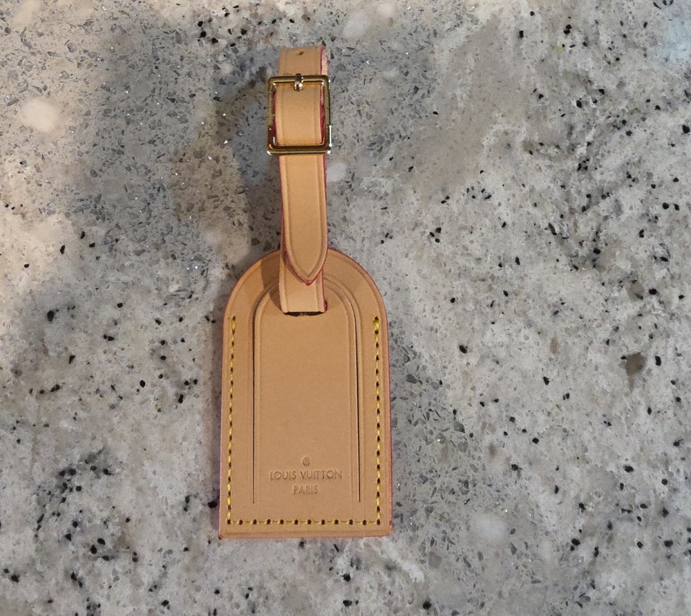 Louis Vuitton Natural Tan Luggage Tag with Gold Buckle
